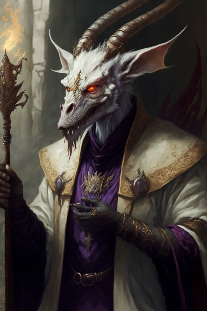 prêtre homme dragon blanc